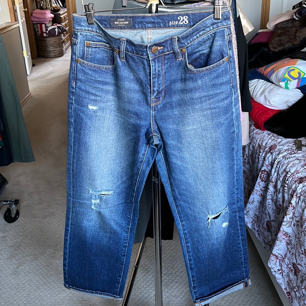 JCrew Wide leg cropped size 28
